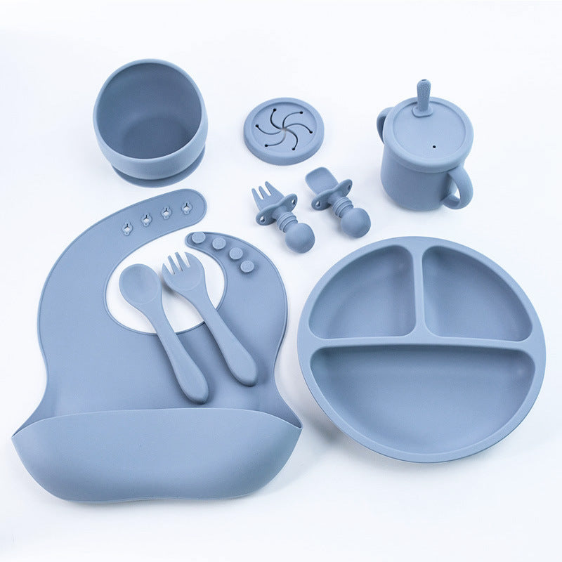 Children's Silicone Dinner Plate suit Mother and Baby Eight-piece Set