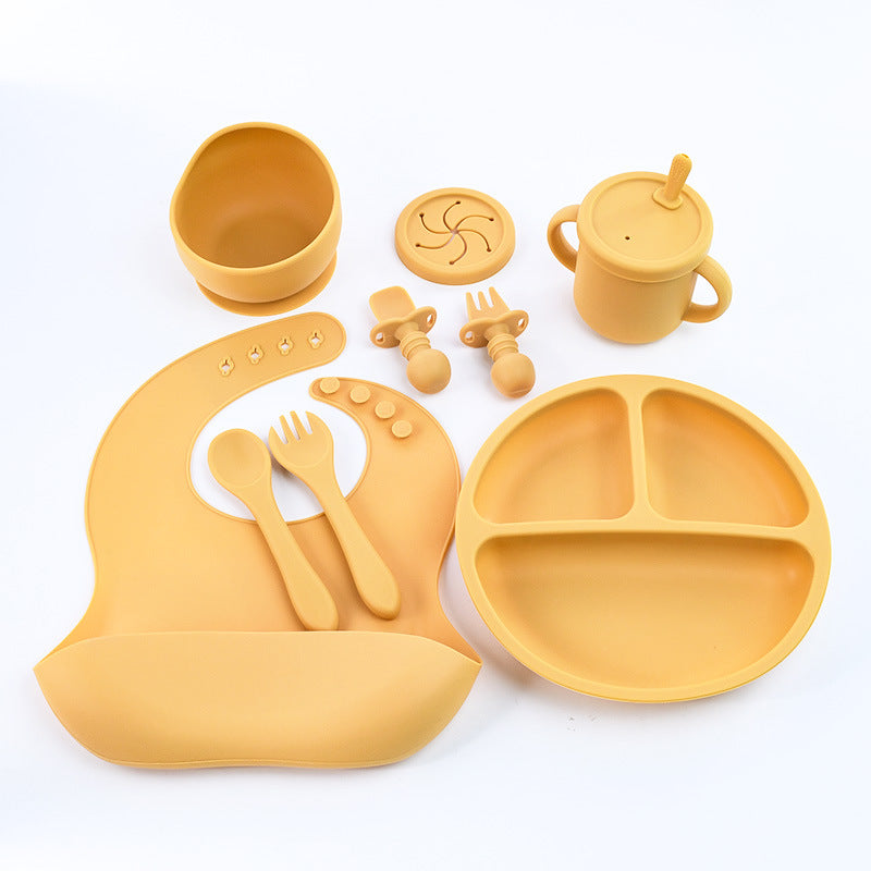 Children's Silicone Dinner Plate suit Mother and Baby Eight-piece Set
